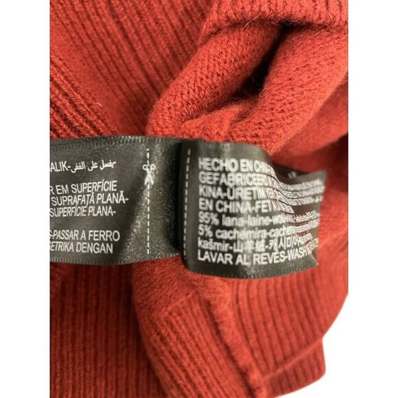 Massimo Dutti Womens Sweater Large L Red Turtle Neck Wool cashmere 5722/619 NWT - Picture 7 of 9